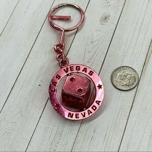 VTG Las Vegas Pink Dice Key Chain‎